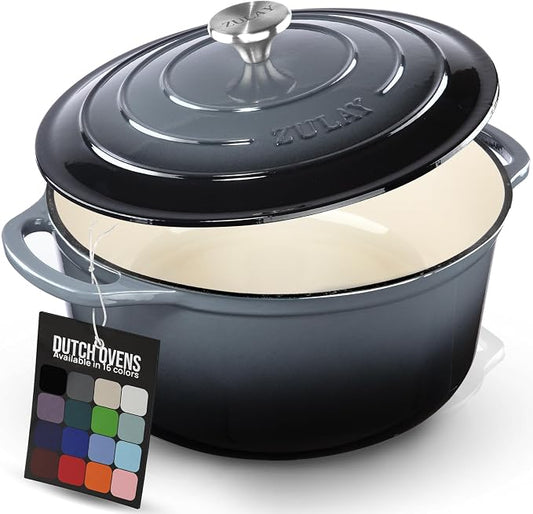 Zulay Kitchen 5 Quart Enameled Cast Iron Dutch Oven Pot by ZulayKitchen