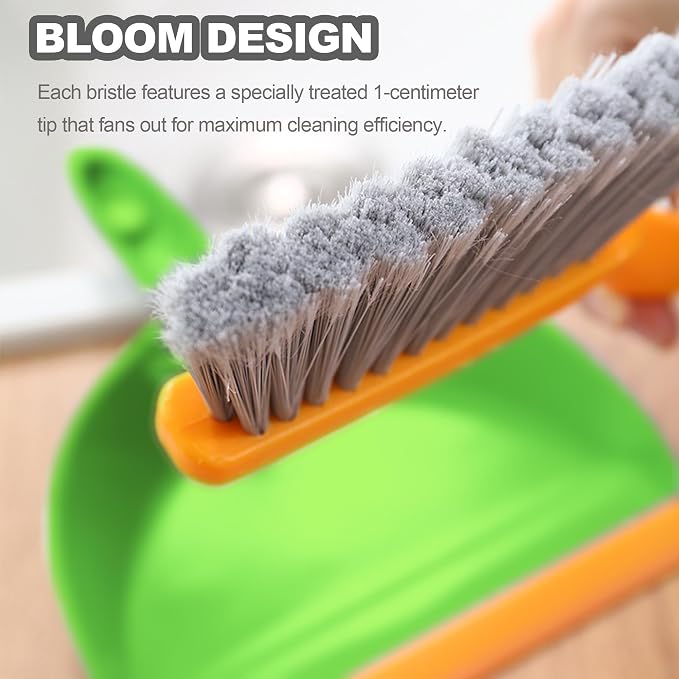 Mini Broom with Dustpan Combo Set Small Dust pan and Brush Set Quick Cleanup - Image 4
