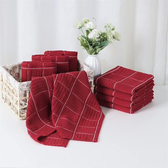 Glynniss Red Kitchen Towels and Dishcloths Set, Dish Towels and Dish Rags Set - Image 7