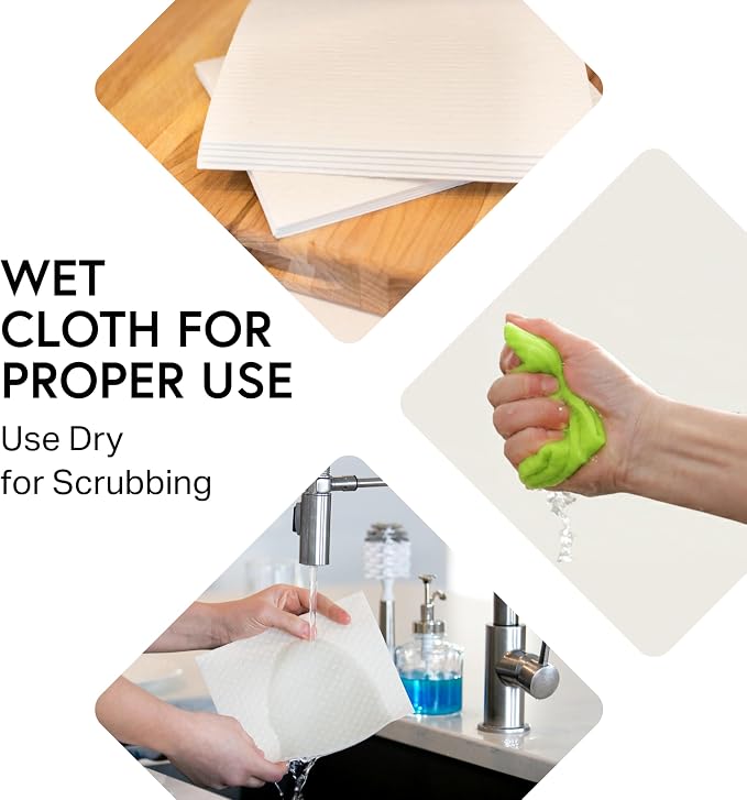 Swedish Wholesale Dishcloths Reusable 8" x 7" Sponge Cloths, Bulk 10 Pack of - Image 4