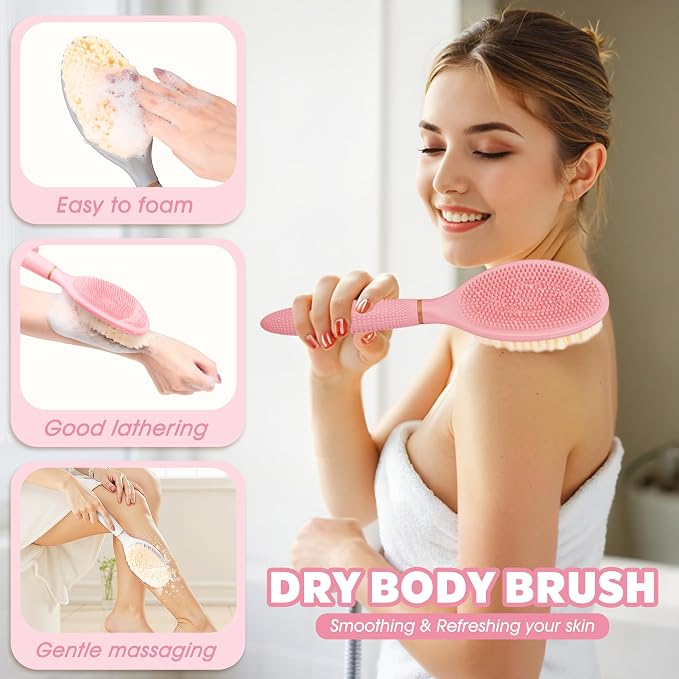 New Foot Brush & Back Scrubber Set 2PCS, 10.2''- 27.5'' Adjustable Foot Scrubber - Image 7