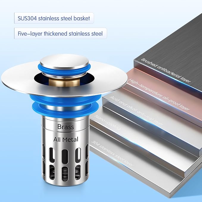 Bathroom Sink Stopper, Pop Up Drain - Image 4