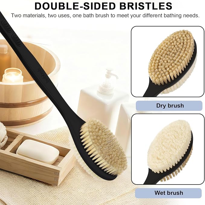 Back Scrubber, Back Scrubber for Shower, Bath Brush Long Handle for Shower - Image 2