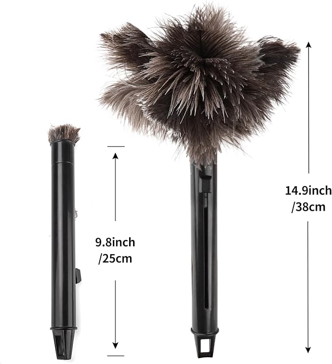 2-Pack Feather Duster Bundle: Ostrich Feather Duster & Lambswool Duster - Image 2