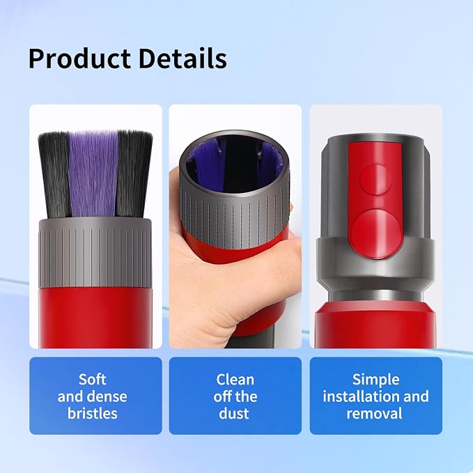 Soft Bristle Dust Brush for Dyson V7 V8 V10 V11 V15 Vacuum Cleaner - Image 4