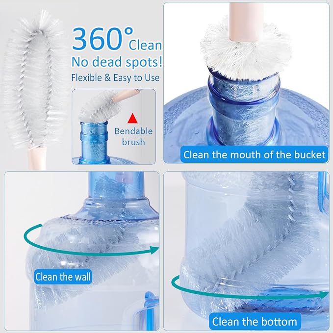 2 Pack 29.5" Bottle Brush Extra Long Stainless Steel Bottle Brushes Bendable - Image 2