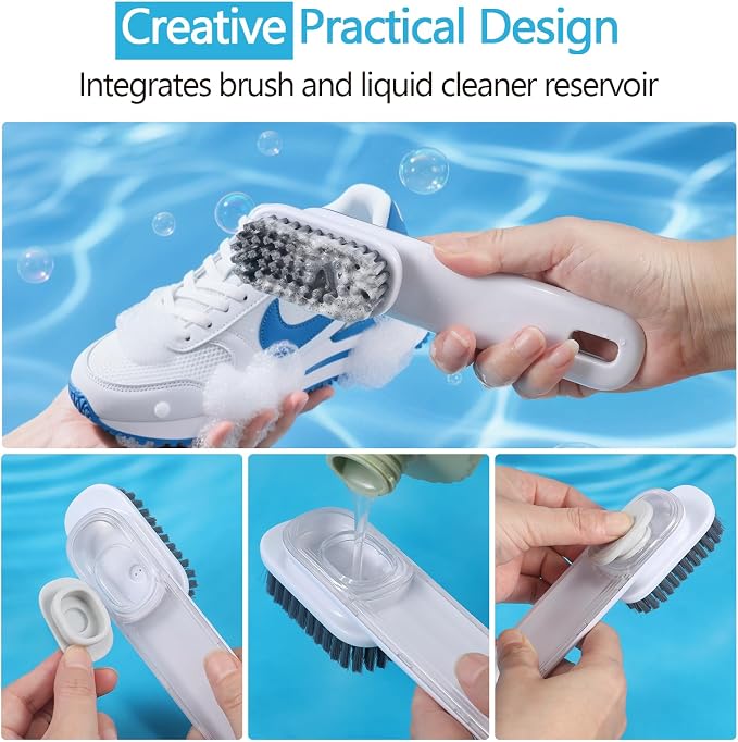 Shoe Brush, Liquid Dispenser Shoe Cleaning Brush, Laundry Brush - Image 2