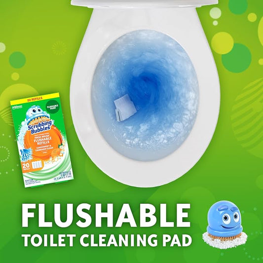 Scrubbing Bubbles Flushable Toilet Bowl Wand Cleaner Refills, Fresh Brush - Image 2