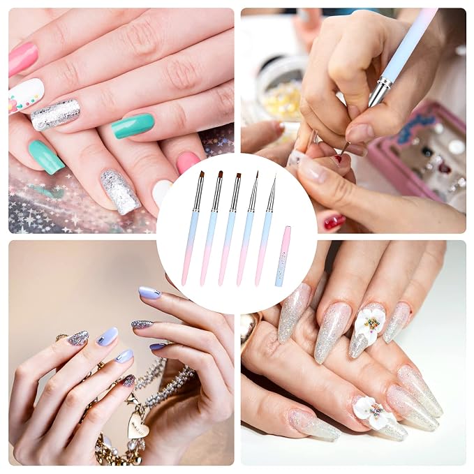 5Pcs Nail Polish Clean Up Brush Set, Manicure Nail Art Polish Remover Brush - Image 5