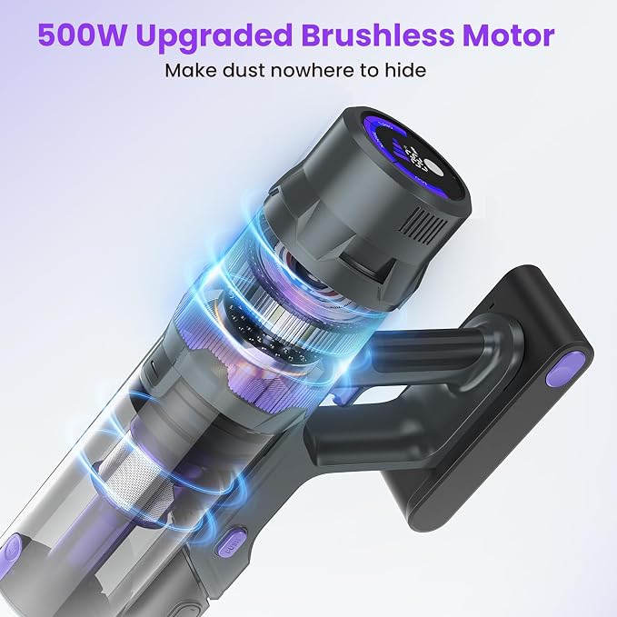 Cordless Vacuum Cleaner, 50Kpa Lightweight Cordless Stick Vacuum, 500W - Image 5