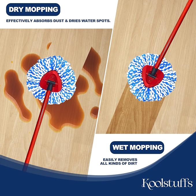 Spin Mop Replacement Head, 3 Pack Mop Replacement Head, Easy Cleaning, - Image 5