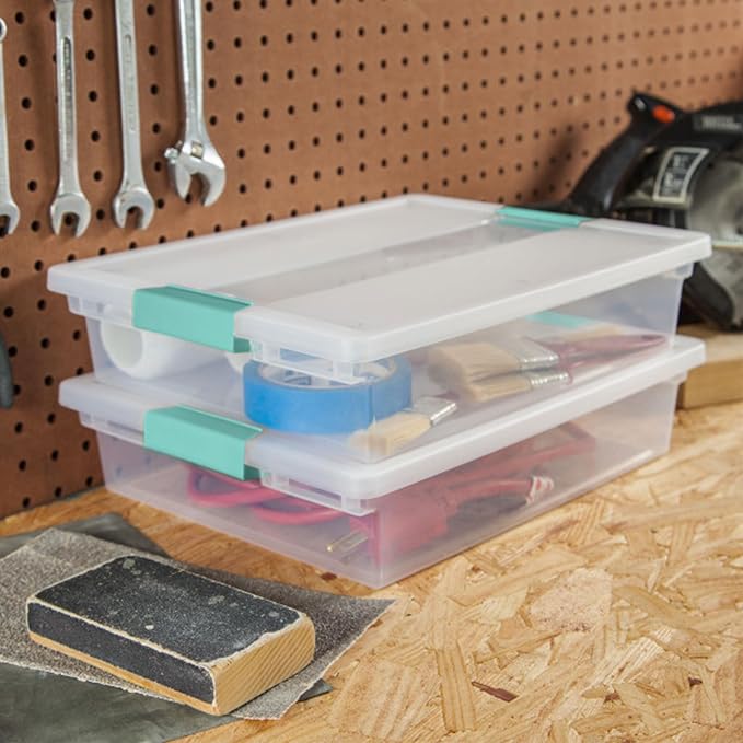 Sterilite 12-Pack Clip Box, Stackable Clear Plastic Bins - Image 4