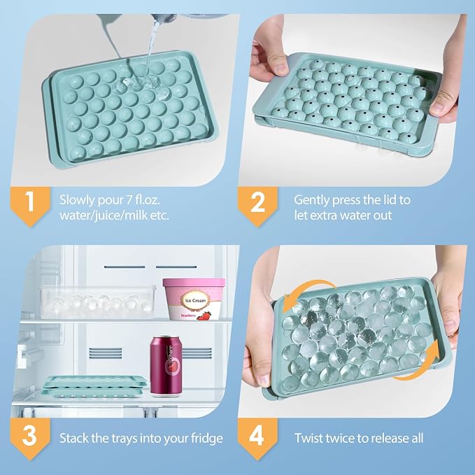 WIBIMEN Ice Cube Tray with Lid and Bin - Image 4