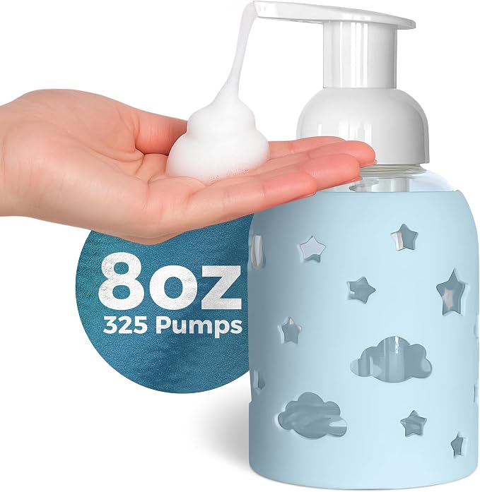 SoCal Suds & Company Glass Foaming Hand Soap Dispenser, Soft Grip Silicone by SoCalSudsCompany