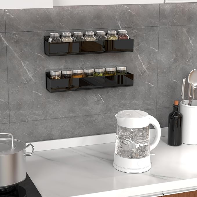 PMMASTO Adhesive Acrylic Spice Rack Organizer - Image 3