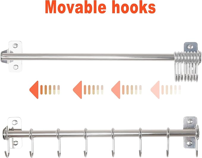 Dseap Kitchen Utensil Holder Hanger, Pot and Pan Rack Wall Mount, Kitchen Rail - Image 7