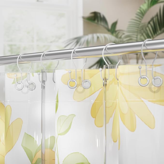 AmazerBath White Shower Curtain Hooks, Shower Curtain Rings, Simple Double - Image 8