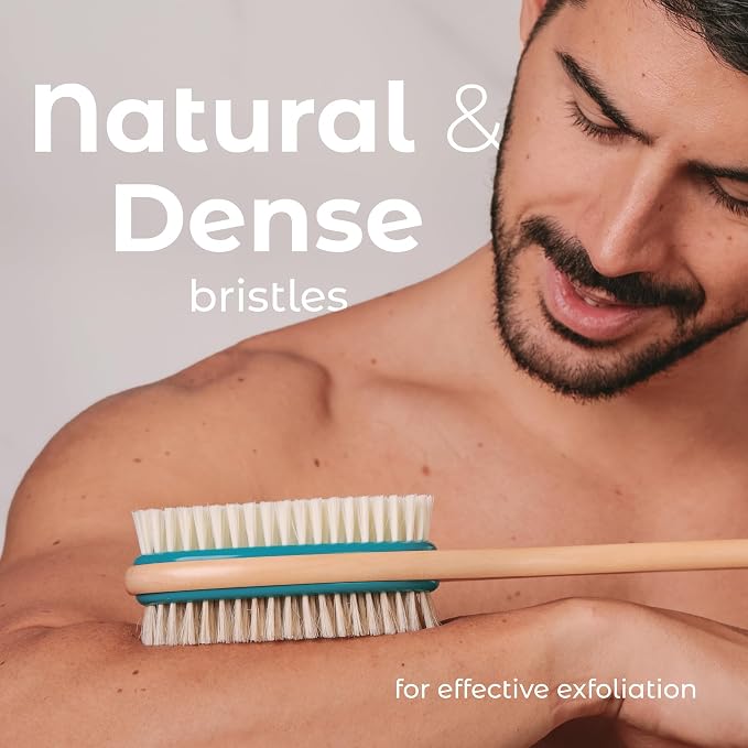 MainBasics Back Scrubber for Shower – Long Handle Dual-Sided Brush for Body - Image 3