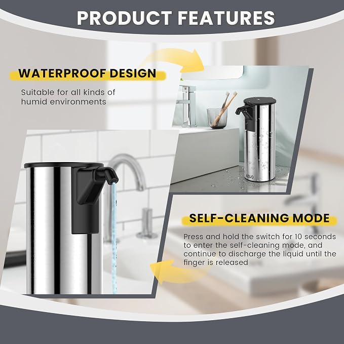 Automatic Soap Dispenser Touchless 11.8oz/350ml Four-Level Adjustable Dispenser - Image 6