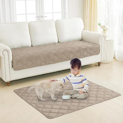 Smiry Waterproof Dog Bed Cover Blanket 30x53, Soft Reversible Pet Blanket, Washable Leakproof Cats Dogs Couch Cover for Sofa, Couch, Furniture, Lattice, Taupe/Taupe