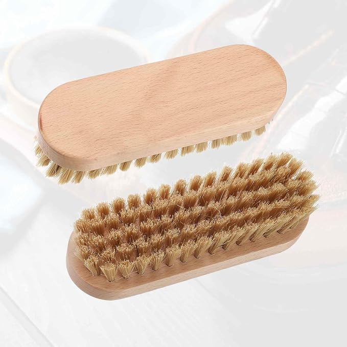 HARFINGTON Shoe Cleaning Brush 5"x2" Beech Wood Pig Bristle Boot Polish Brushes - Image 3