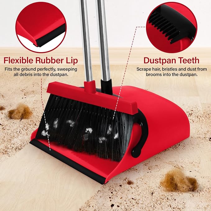 MOPPLEX Broom and Dustpan Set Combo, Kitchen Broom and Dustpan - Image 2