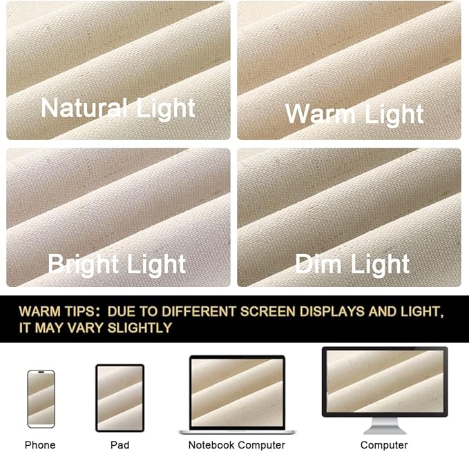 PrinceDeco Linen Blackout Curtains 84 inch Length 2 Panels Set 100% Blackout Linen Texture Curtains for Bedroom Living Room Window Treatment Drapes with White Liner,Bleached Sand,42" W x 84" L