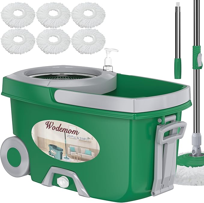 Dual Compartment Spin Mop and Bucket, Mop and Bucket by Wodemom