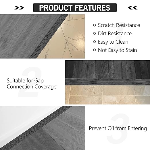 5Ft Floor Transition Strip Self Adhesive Vinyl Cover Floor Strip Flat Divider - Image 6