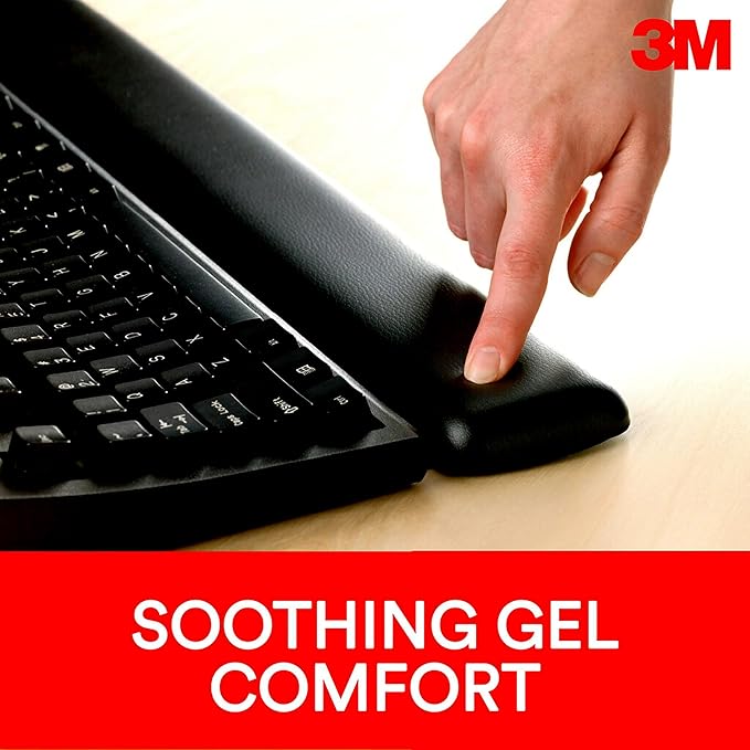 Keyboard Wrist Rest Gel Black Leatherette Kp200le - Image 3