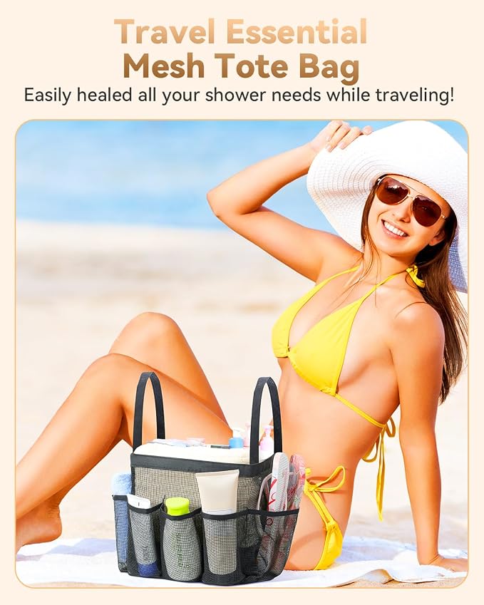 Temede Mesh Shower Caddy Tote, Large Shower Caddy Basket Portable, Quick Dry - Image 7
