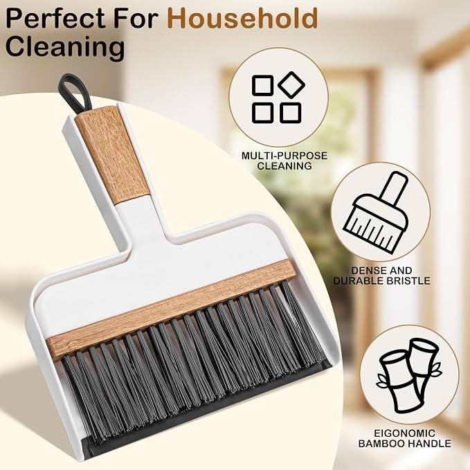 THINKLEARN Mini Dustpan and Brush Set, Portable Broom and Dustpan Combo Set - Image 7