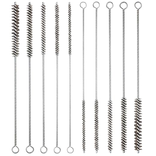 10 Pcs Wire Tube Brushes Bulk for Cleaning Pipe Tube Brass Stainless Steel by Perthlin