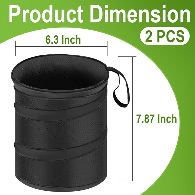 2 PCS Car Trash Can, Collapsible Pop-up Car Garbages Can, Portable Garbage Bin - Image 3