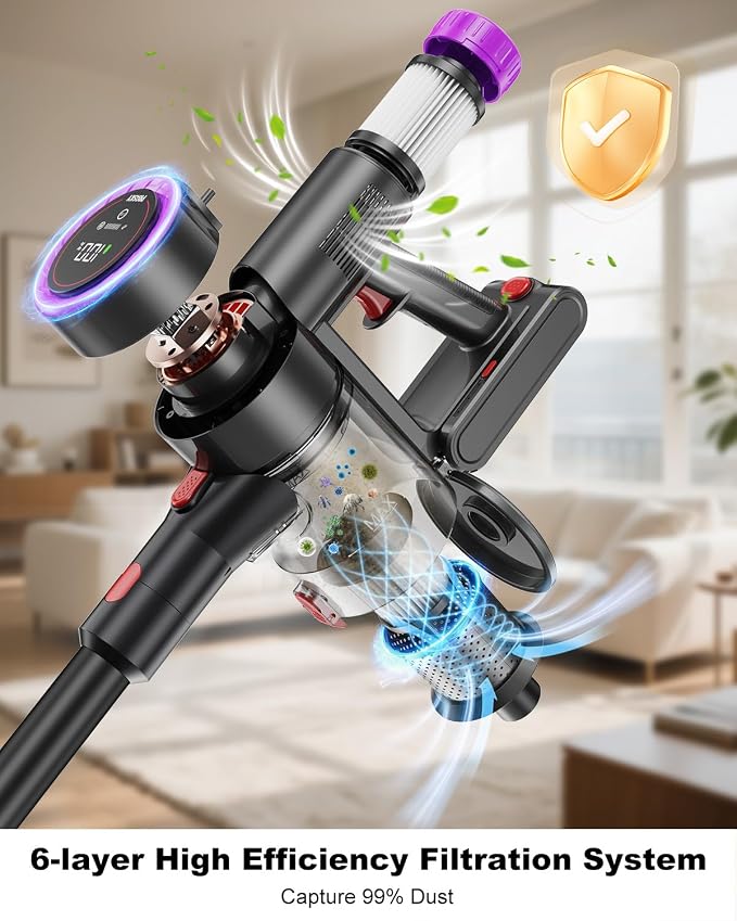 Cordless Vacuum Cleaner Bendable 6-in-1 Stick Vacuum — Lightweight - Image 7