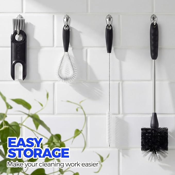 Holikme 4Pack Bottle Brush Set, Straw Brushes, Cup Cleaner Brush, 3-in-1 Bottle - Image 8