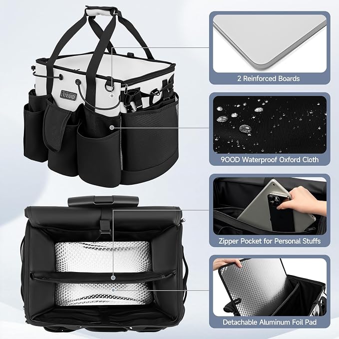 Large Cleaning Caddy for Cleaning Supplies Organizer, Rolling Cleaning Caddy - Image 4