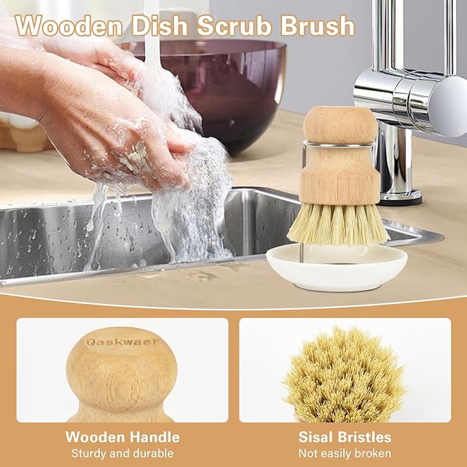 Wooden Dish Brushes, Dish Scrubber Brushs - Image 3
