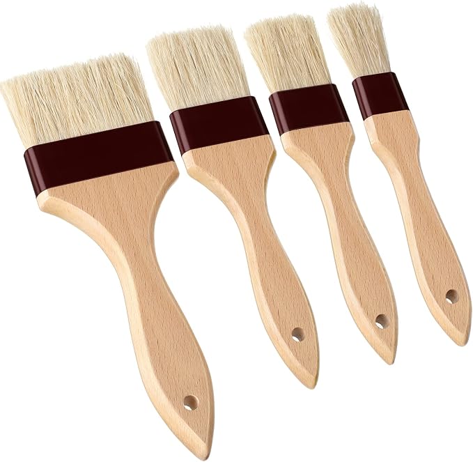 Boao Natural Bristle Pastry Brush Beech Wooden Handle Basting and BBQ Brushes by Boao
