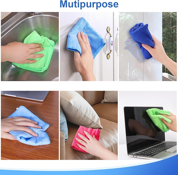 12Pcs Premium Microfiber Cleaning Cloth, Highly Absorbent Household Cleaning - Image 7
