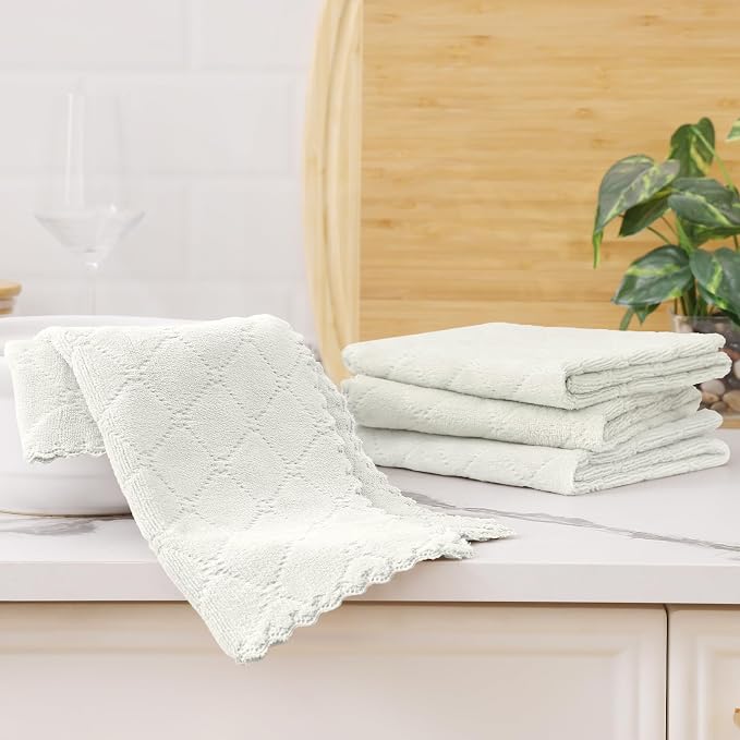 Homaxy 12 Pack Dish Towels for Kitchen, Super Soft and Absorbent Coral Velvet - Image 6