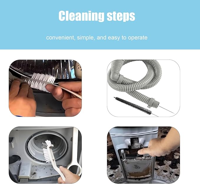 Washing Machine Cleaning Brush, Dryer Vent Cleaner Kit, Crevice Brush - Image 7