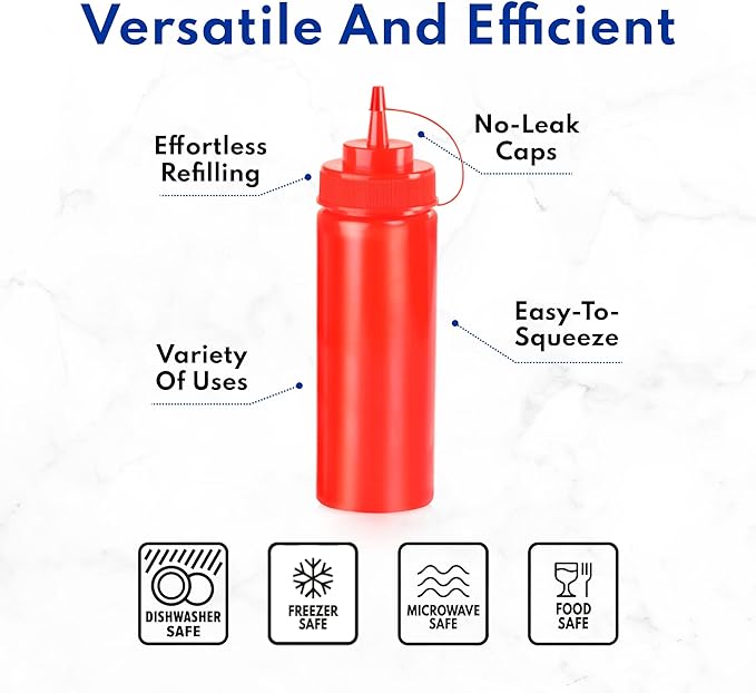 New Star Foodservice 26375 Squeeze Bottles, 24 oz - Image 3