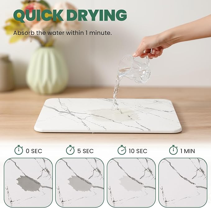 2 Pack Quick Dry Stone Drying Mat - Image 3