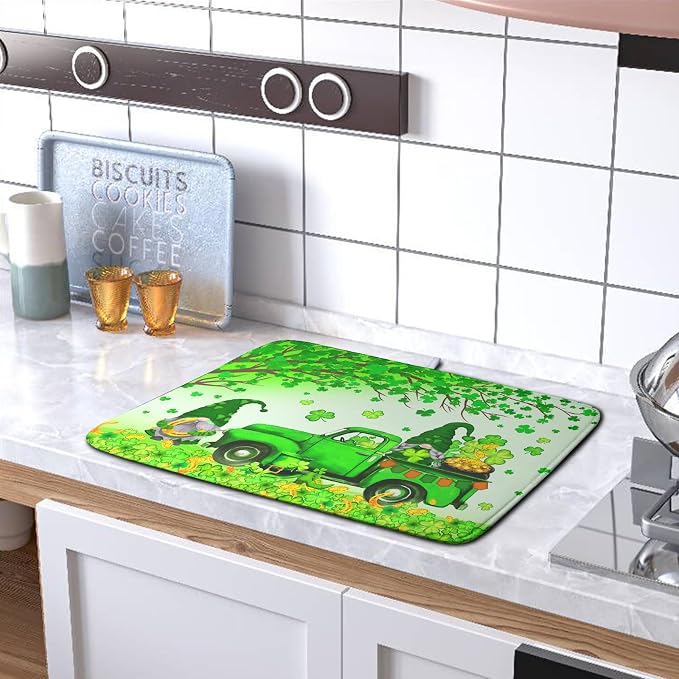 St Patrick's Day Shamrock Dish Drying Mat - Image 5