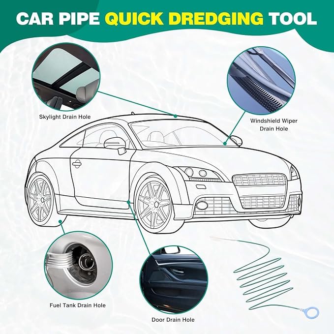 Car Sunroof Drain Cleaning Tool, 78 Inch Extra Long Drain Cleaning Brush - Image 5