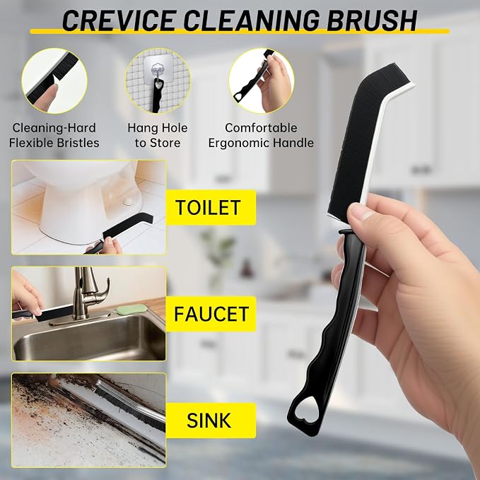 12Pcs Crevice Cleaning Brush Set, Hard Bristle Small Cleaning Brushes - Image 3