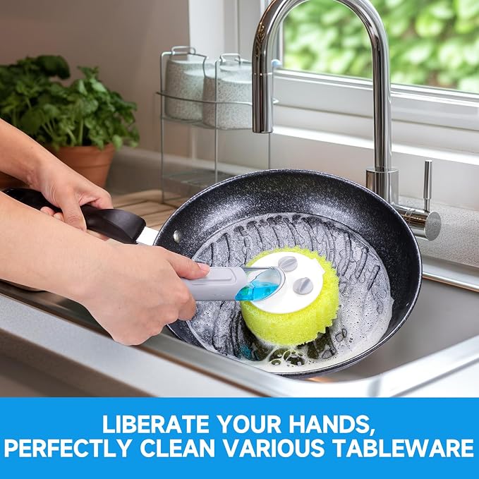 Smile Sponge Dish Wand Holder for Scrub Daddy, Soap Dispensing Handle, Scratch - Image 4