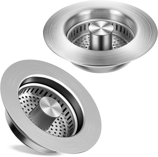 Kitchen Sink Drain Strainer 2 Pack, 304 Stainless Steel Pop Up Sink Stopper by TGOSOMT%C2%AE