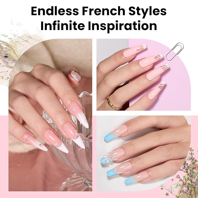 Beetles French Manicure Nail Art Stickers 30 Sheets French Tip Tool 3 Designs - Image 3